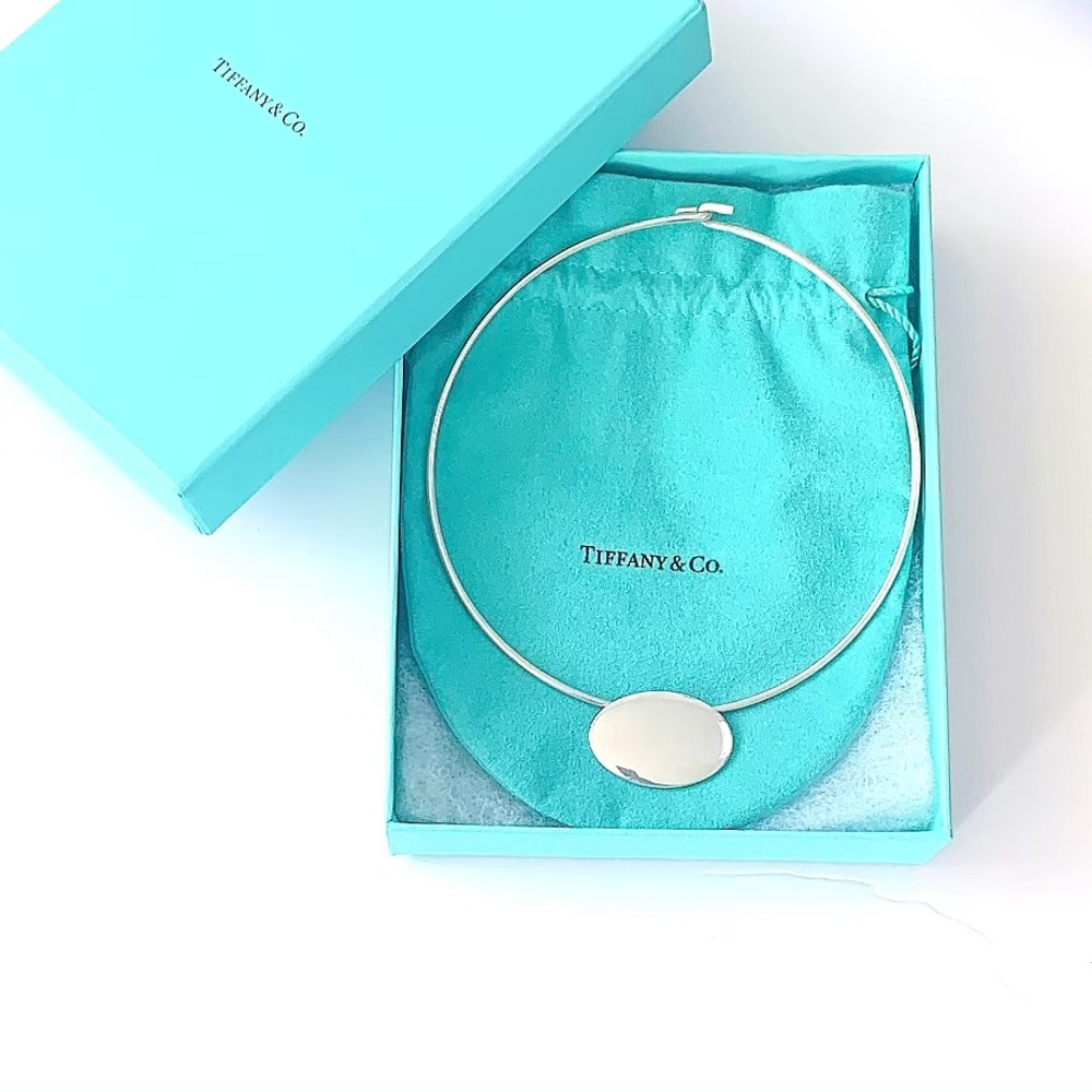 Tiffany & Co XL oval tag wire necklace